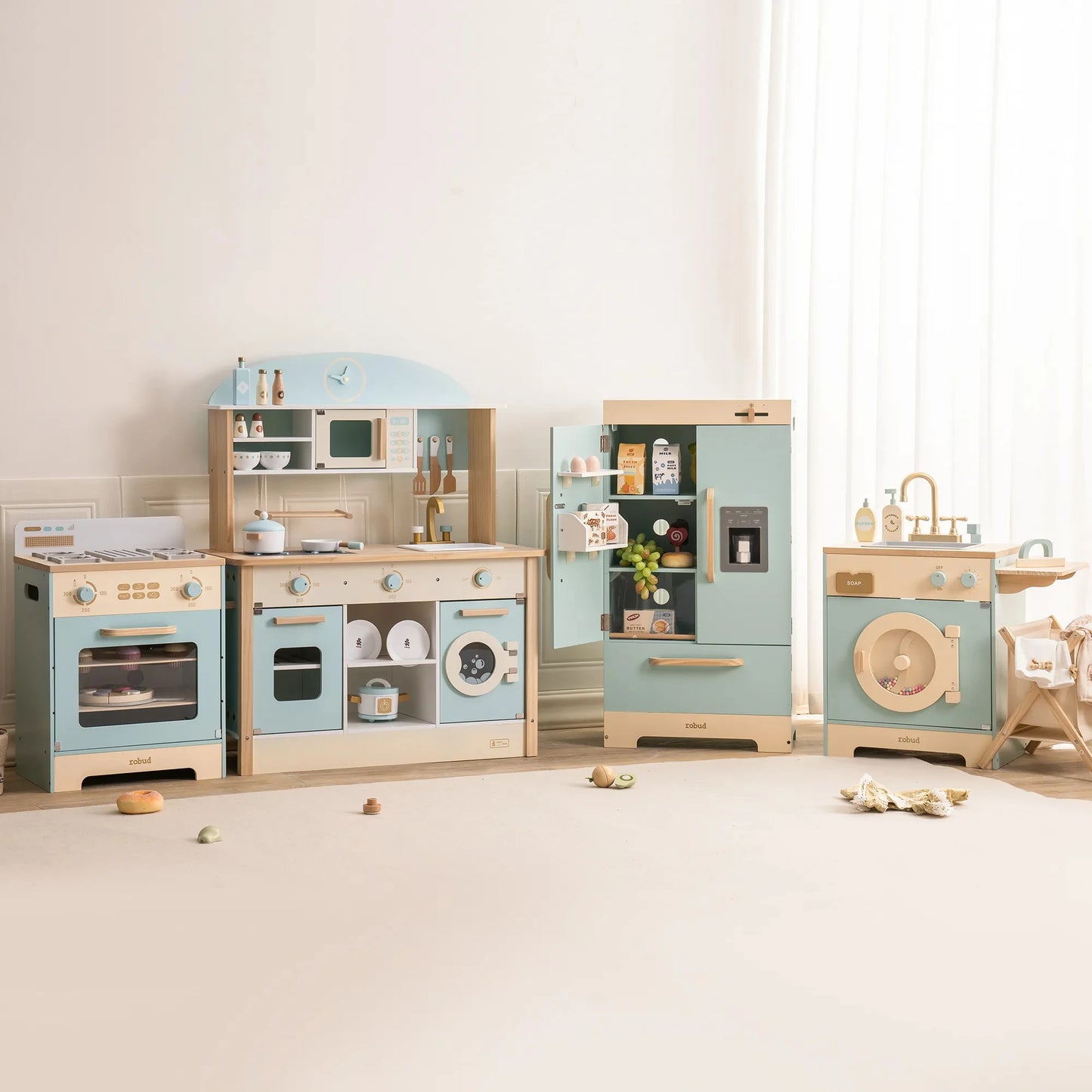 Meuble Montessori en Bois pour Cuisine, Buanderie et Rangement