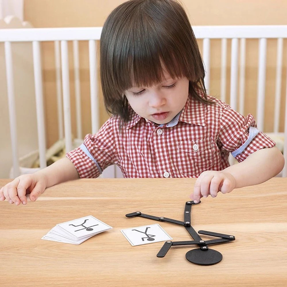 Figurine en Bois Articulée Montessori