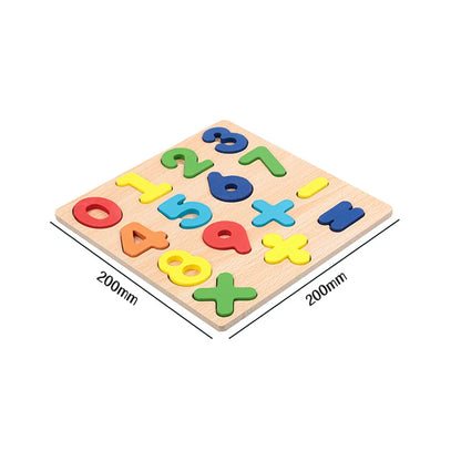 Puzzle en Bois Montessori - Lettres, Chiffres et Formes