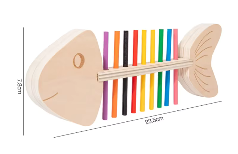 Puzzle assorti en os de poisson Montessori