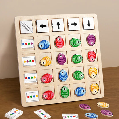 Puzzle de Coordination des Couleurs avec Poissons Montessori