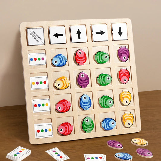 Puzzle de Coordination des Couleurs avec Poissons Montessori