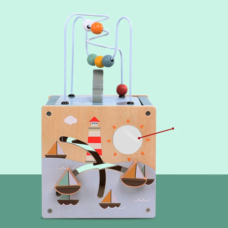 Cube d'activités en bois Montessori