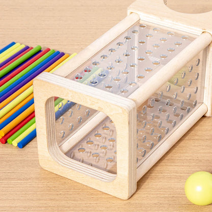 Tour à Billes et Bâtonnets Colorés Montessori