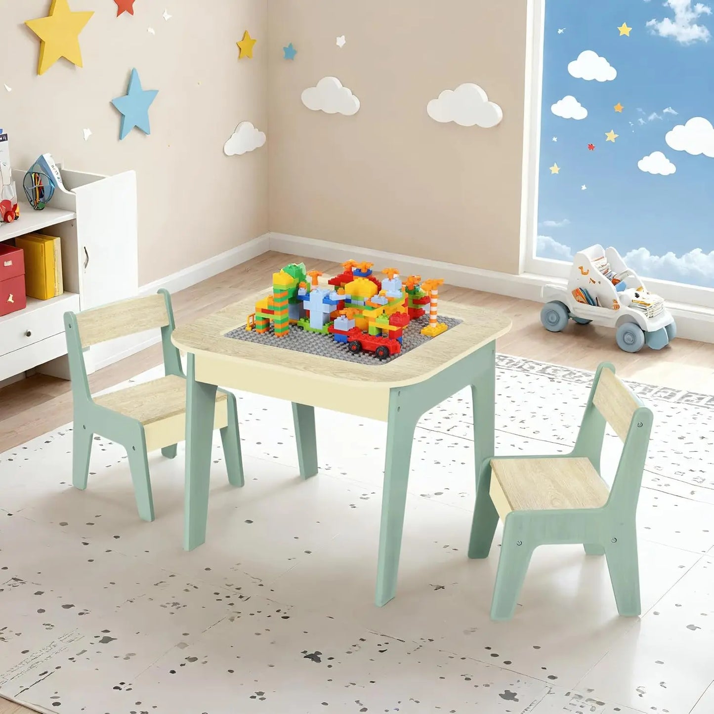 Table d’Activités Montessori 4-en-1 avec Chaises