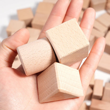Blocs de Construction Montessori en Bois Naturel