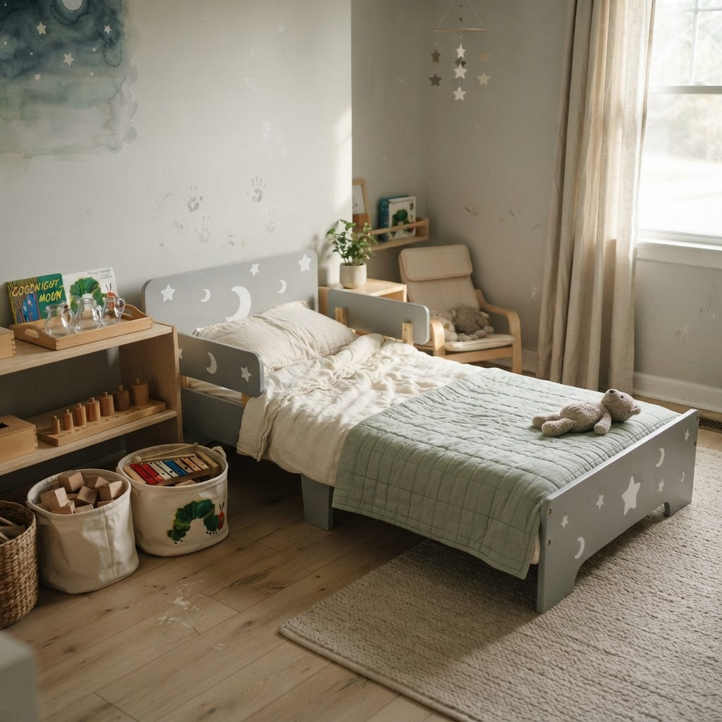 Lit Montessori Enfant Lune & Étoiles