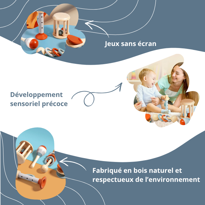 Set d'Instruments de Musique en Bois Montessori