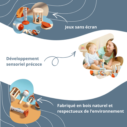 Set d'Instruments de Musique en Bois Montessori