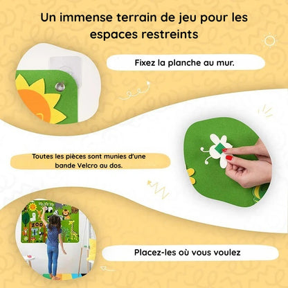 Tableau d'apprentissage Montessori en feutre