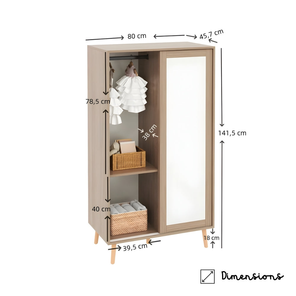 Armoire enfant avec portes coulissantes Tilda Kids