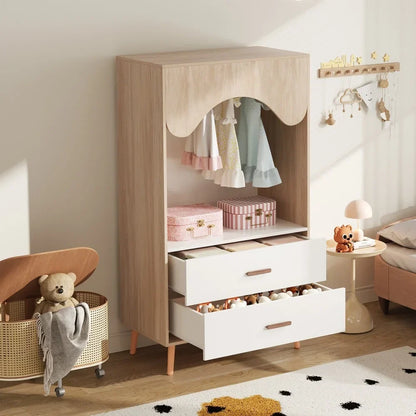 Armoire enfant bois blanc avec tiroirs de rangement Tilda Kids