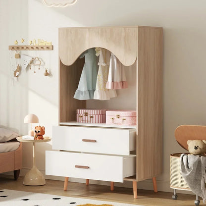 Armoire enfant bois blanc avec tiroirs de rangement Tilda Kids