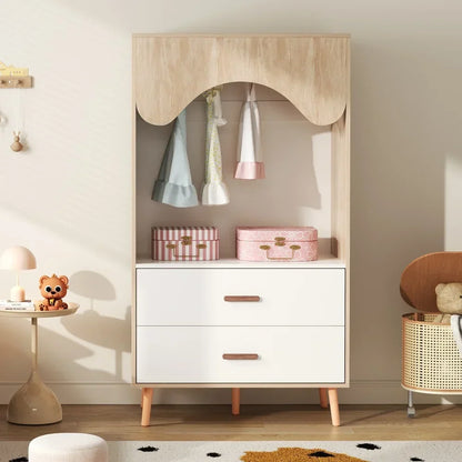 Armoire enfant bois blanc avec tiroirs de rangement Tilda Kids