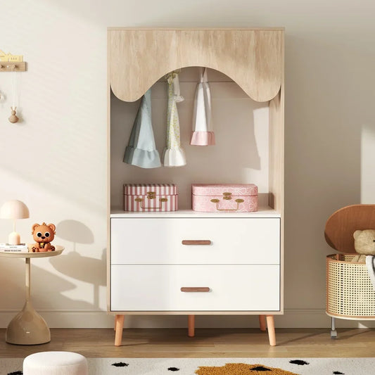 Armoire enfant bois blanc avec tiroirs de rangement Tilda Kids