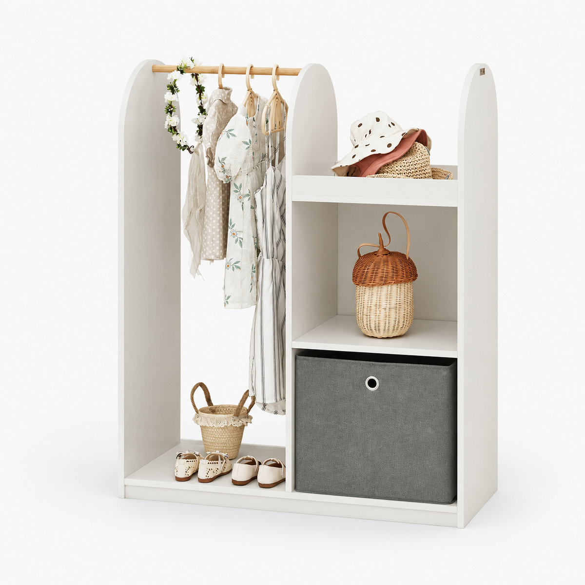 Armoire penderie ouverte enfant en bois Tilda Kids