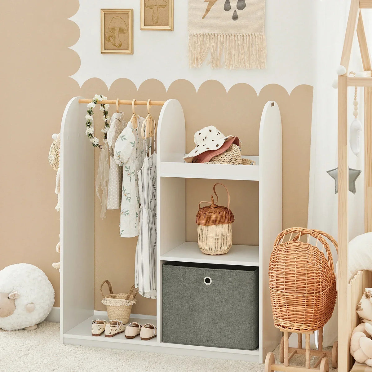 Armoire penderie ouverte enfant en bois Tilda Kids