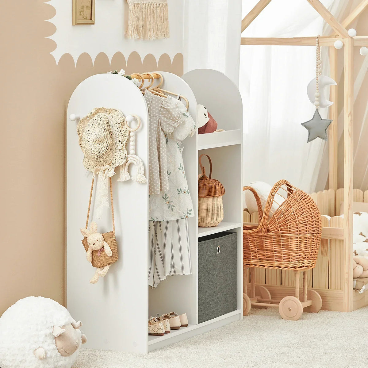 Armoire penderie ouverte enfant en bois Tilda Kids