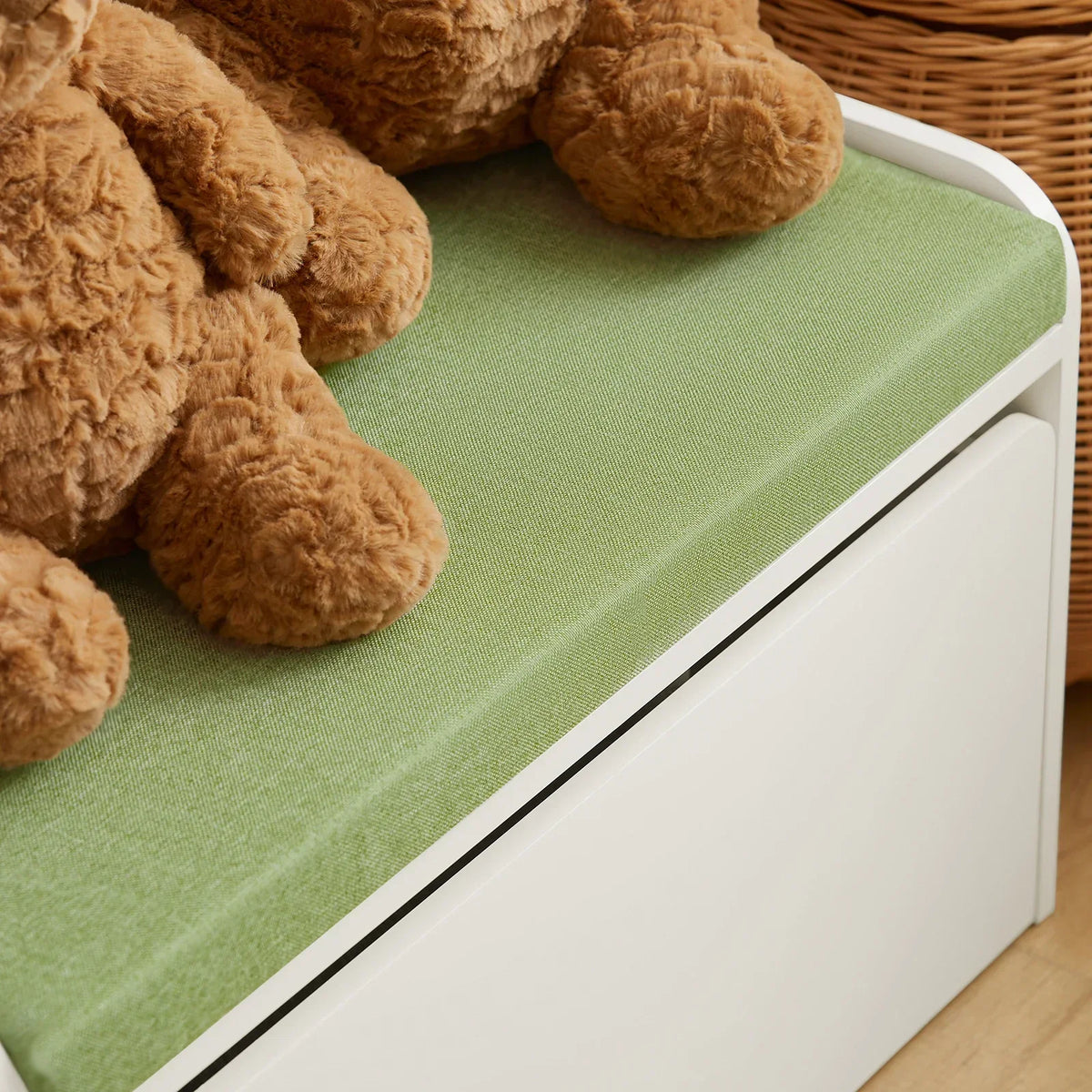 Banc de rangement blanc et vert pour enfant Tilda Kids