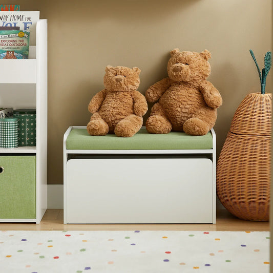 Banc de rangement blanc et vert pour enfant Tilda Kids
