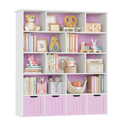 Bibliothèque enfant 11 niveaux 4 tiroirs 146cm Lilla Kids