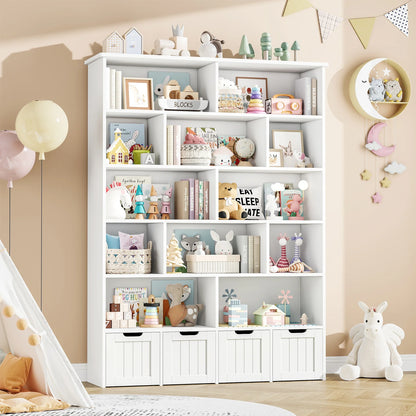 Bibliothèque enfant 13 niveaux 4 tiroirs 175cm Lilla Kids