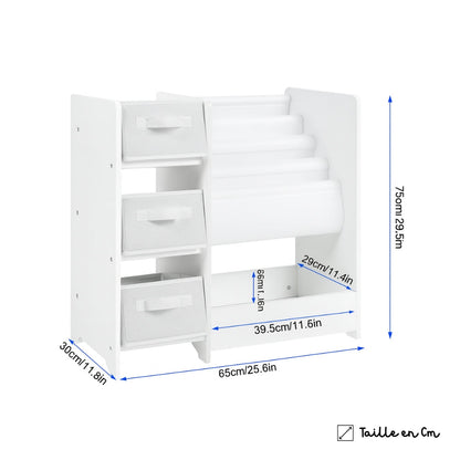 Bibliothèque enfant avec bacs de rangement pour jouets Tilda Kids