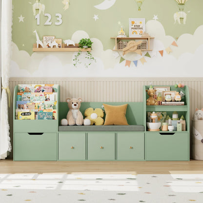Bibliothèque enfant avec banc 4 niveaux 180cm Lilla Kids