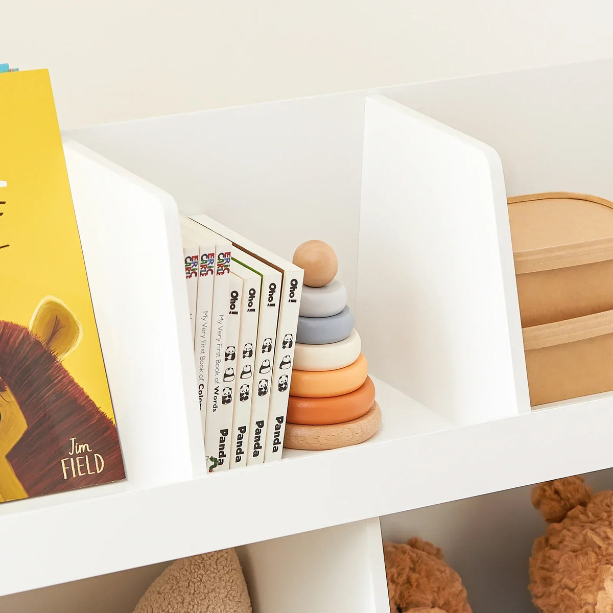 Bibliothèque enfant basse 5 compartiments avec rangement Tilda Kids