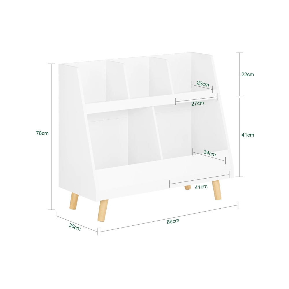 Bibliothèque enfant basse 5 compartiments avec rangement Tilda Kids