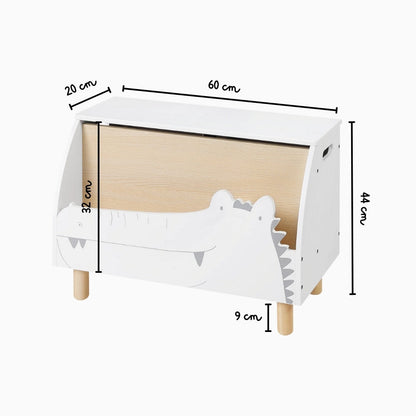 Bibliothèque enfant blanc crocodile avec rangement Tilda Kids