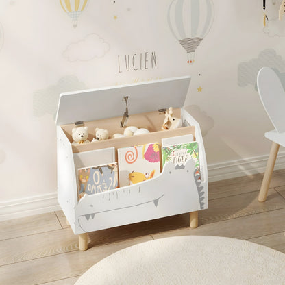 Bibliothèque enfant blanc crocodile avec rangement Tilda Kids