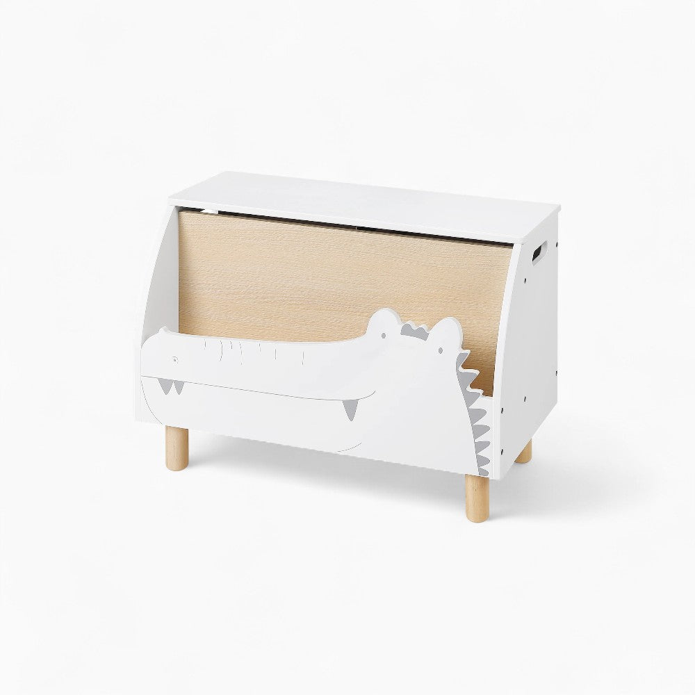 Bibliothèque enfant blanc crocodile avec rangement Tilda Kids