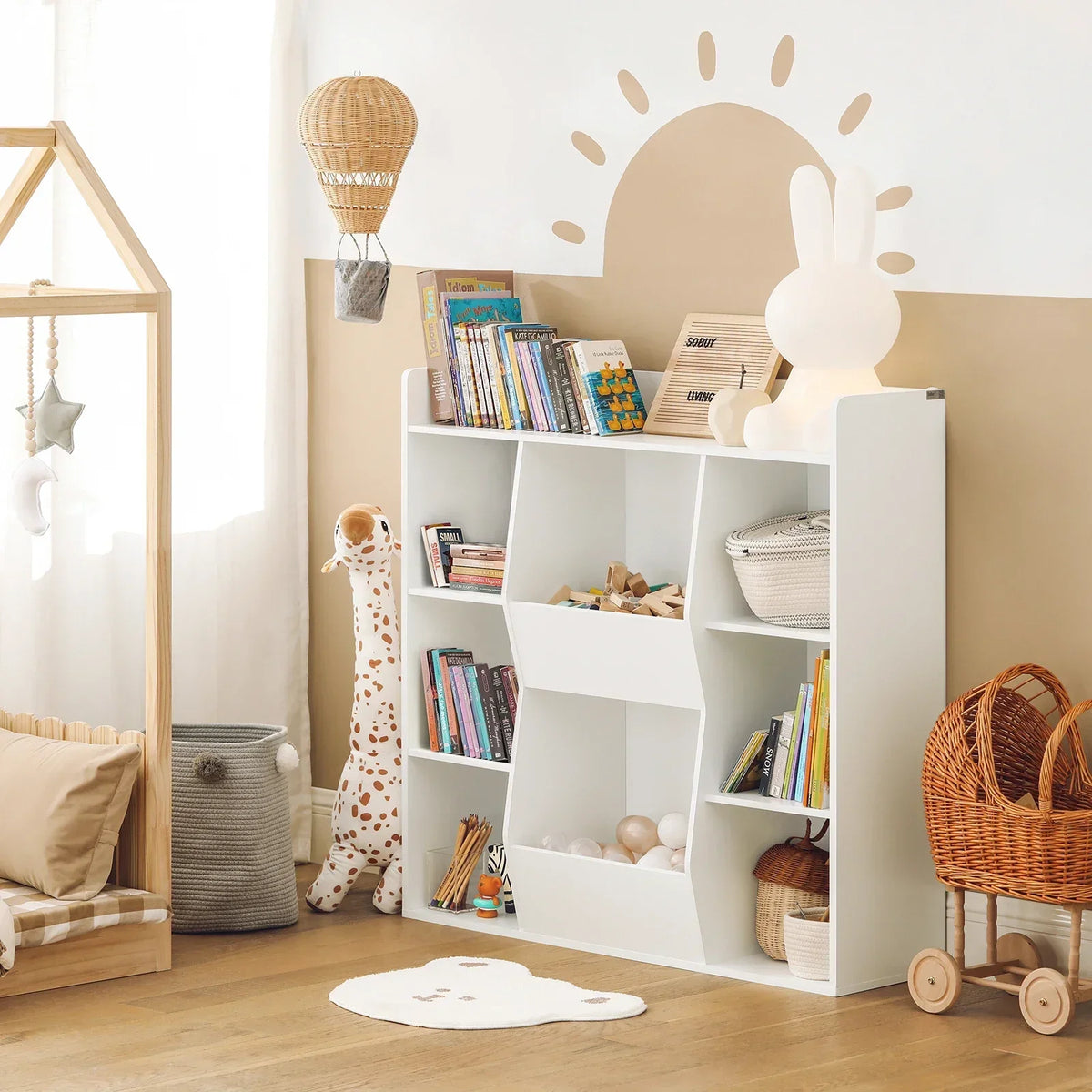 Bibliothèque enfant blanche 8 compartiments Tilda Kids