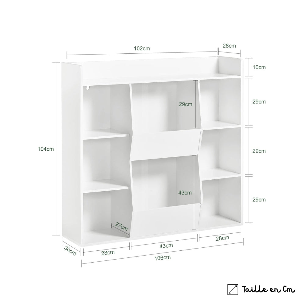 Bibliothèque enfant blanche avec rangement pour jouets Tilda Kids