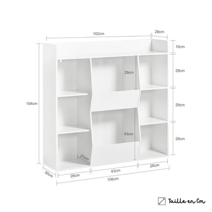 Bibliothèque enfant blanche avec rangement pour jouets Tilda Kids