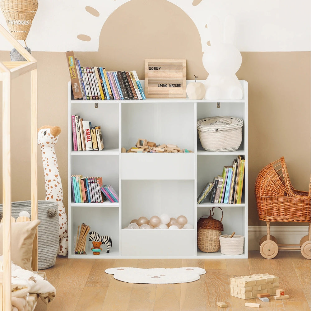 Bibliothèque enfant blanche avec rangement pour jouets Tilda Kids