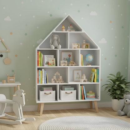 Bibliothèque enfant blanche en forme de maison Tilda Kids