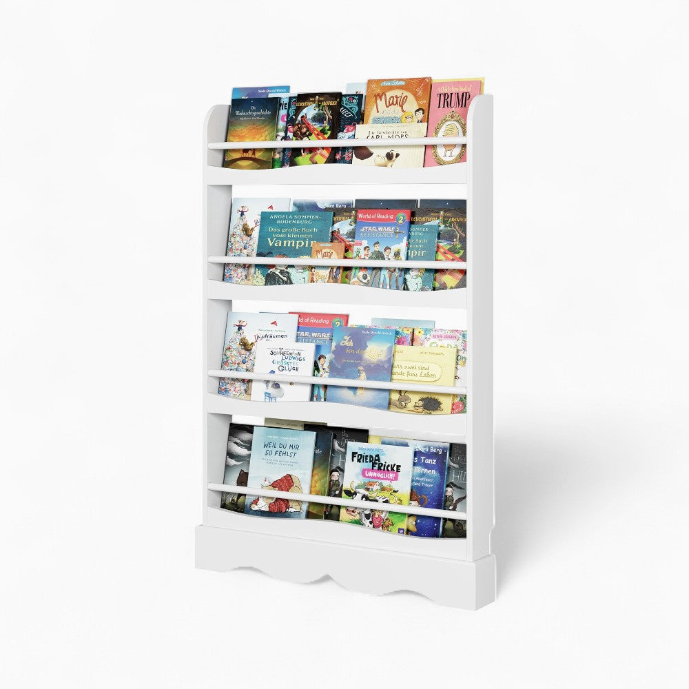 Bibliothèque enfant bois blanc 4 étagères Tilda Kids