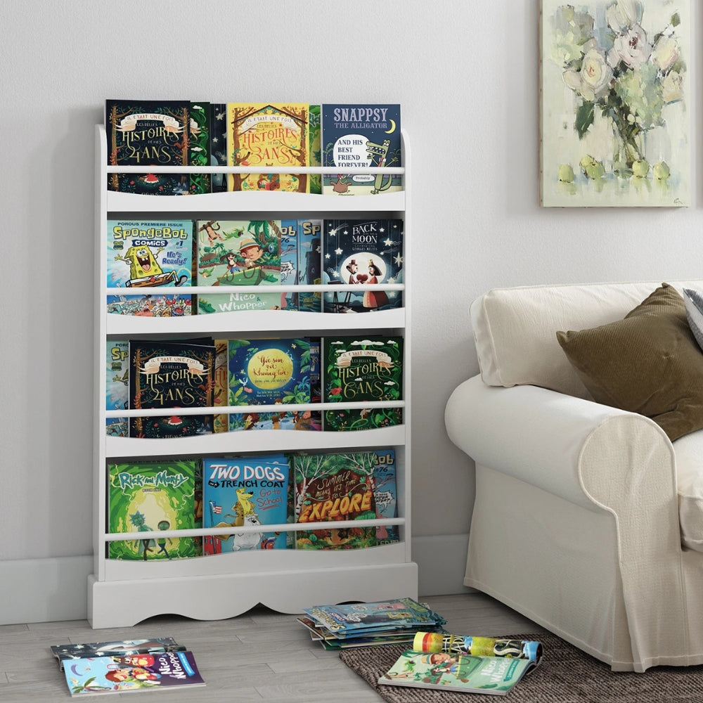 Bibliothèque enfant bois blanc 4 étagères Tilda Kids