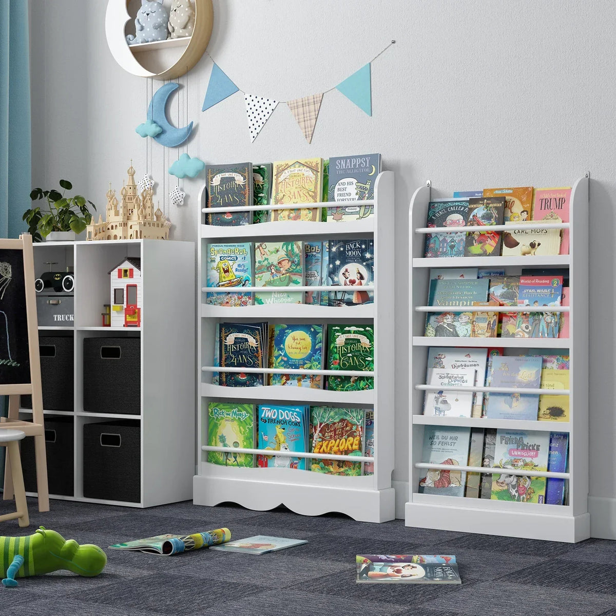 Bibliothèque enfant bois blanc 4 étagères Tilda Kids