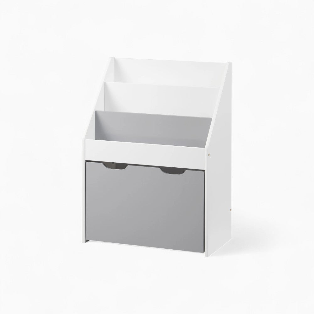 Bibliothèque enfant bois blanc et gris avec tiroir Tilda Kids