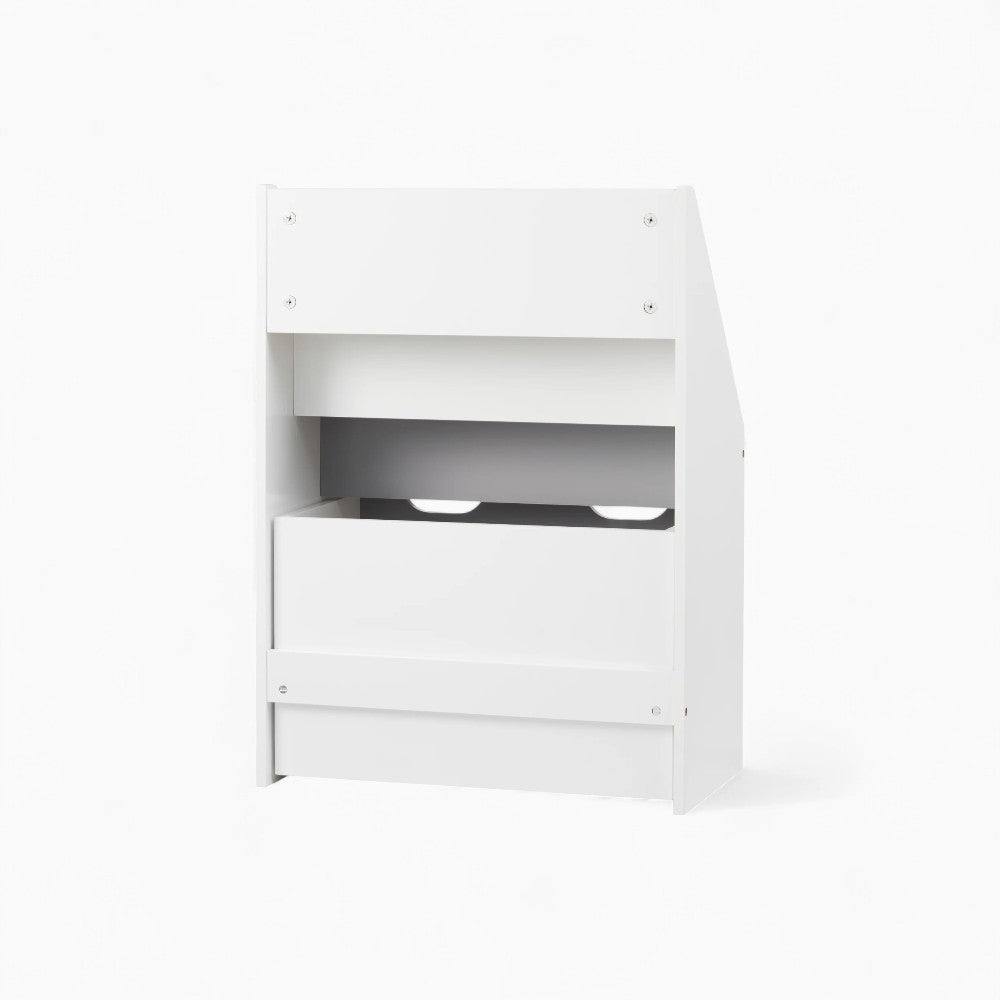 Bibliothèque enfant bois blanc et gris avec tiroir Tilda Kids