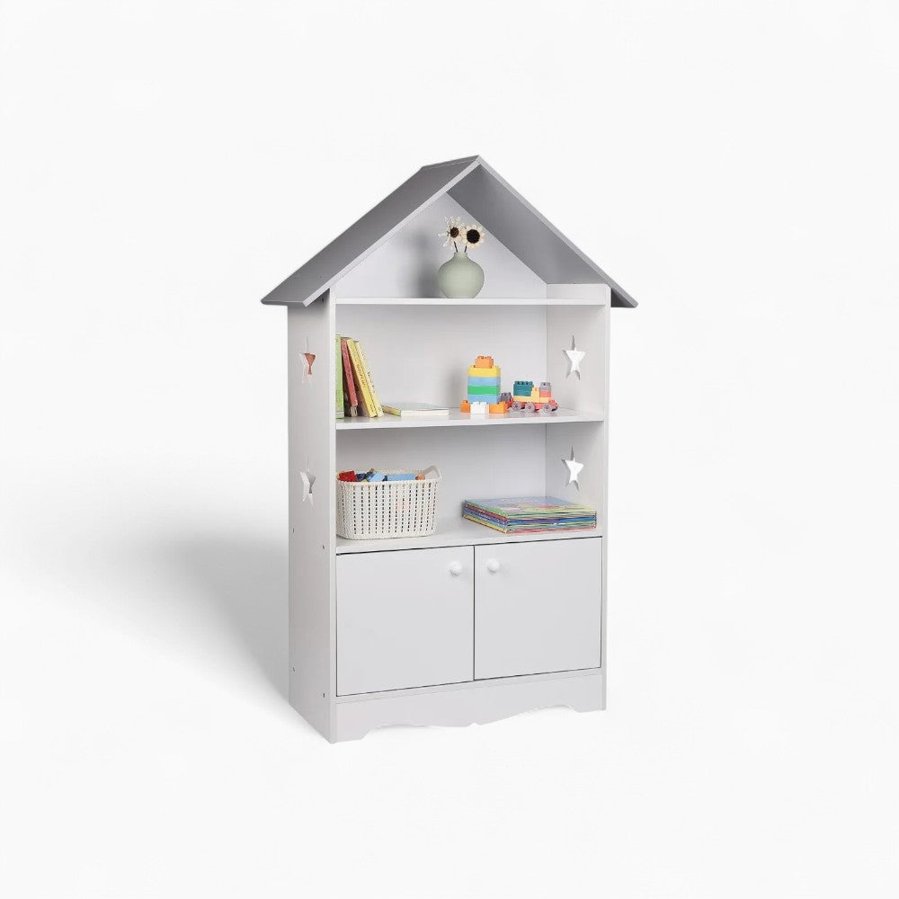 Bibliothèque enfant design blanc en bois massif Tilda Kids