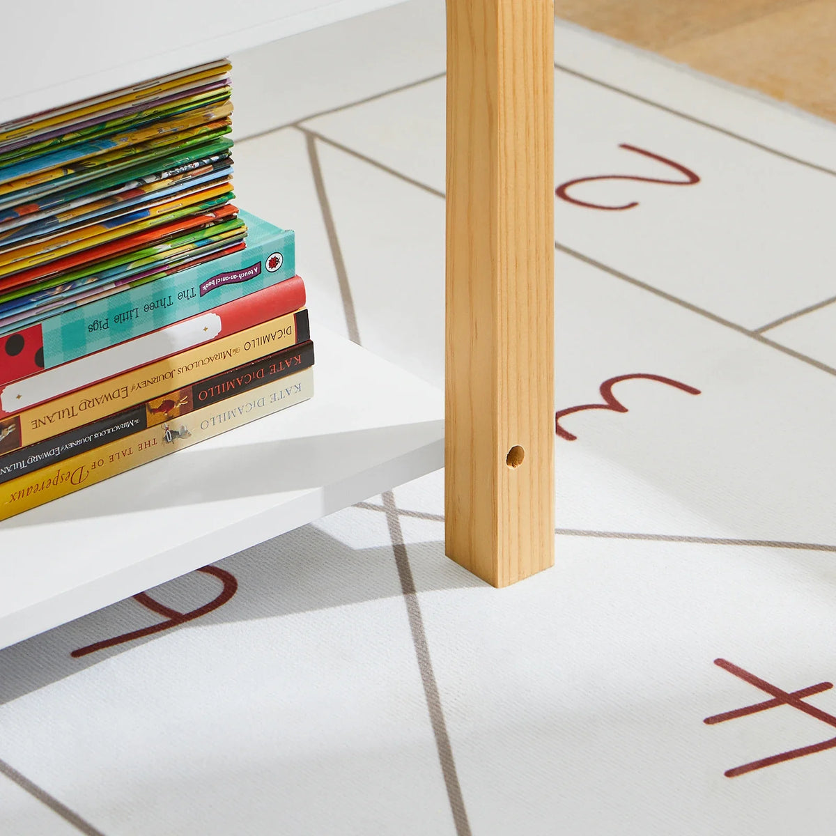 Bibliothèque enfant en bois blanc à étagères Lilla Kids