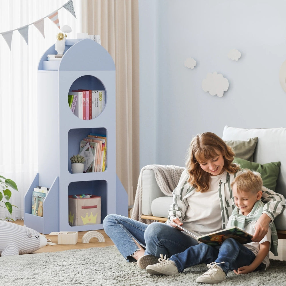 Bibliothèque enfant fusée bleu 120cm Tilda Kids