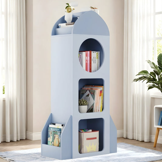 Bibliothèque enfant fusée bleu 120cm Tilda Kids