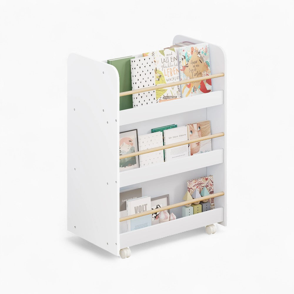 Bibliothèque enfant mobile avec roues et rangements Tilda Kids