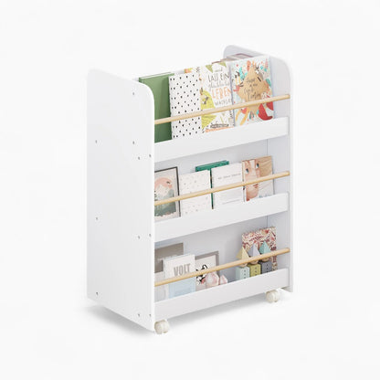 Bibliothèque enfant mobile avec roues et rangements Tilda Kids