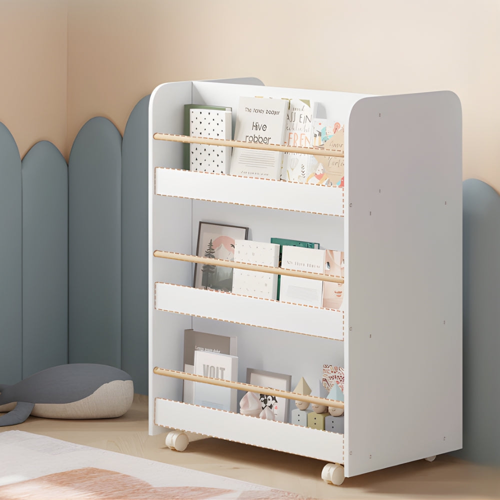 Bibliothèque enfant mobile avec roues et rangements Tilda Kids